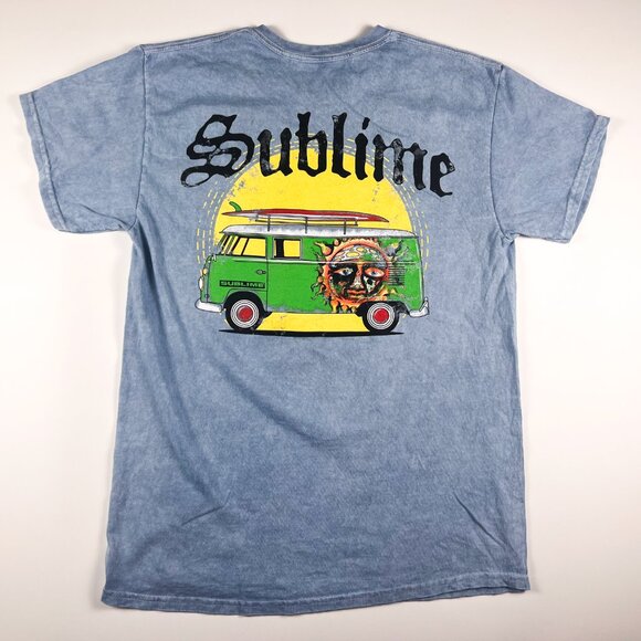SUBLIME Band Tee Blue Retro Distressed Graphic Tee Size M - Picture 2 of 3